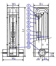 Rc3/4 タイプ・Rc1 タイプ 外形図