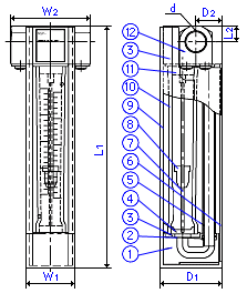 Rc1/4-L タイプ・Rc3/8 タイプ・Rc1/2 タイプ 外形図